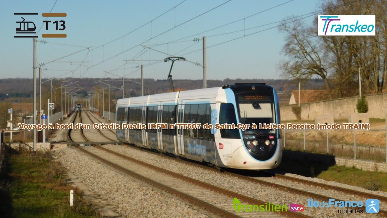[Tramway T13] Voyage à bord d'un Citadis Dualis IDFM de Saint-Cyr à Lisière Pereire (partie TRAIN)