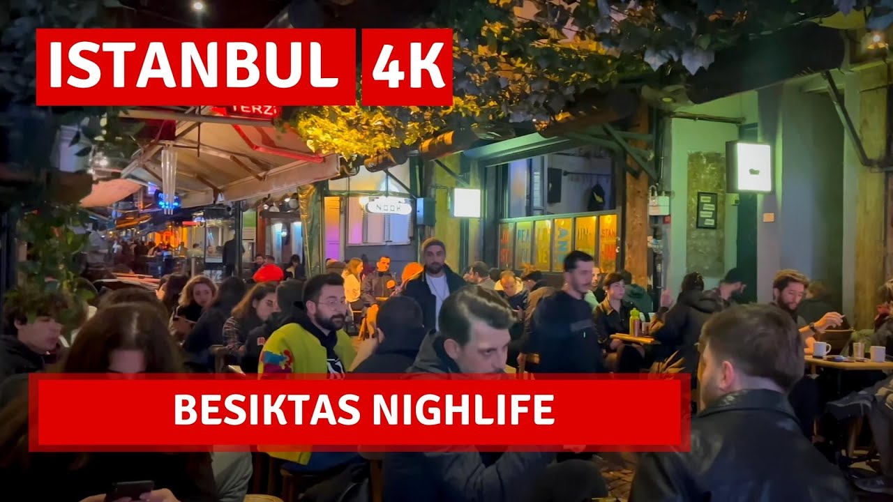 Nightlife Besiktas Istanbul 2023 11 January Walking Tour|4k UHD 60fps