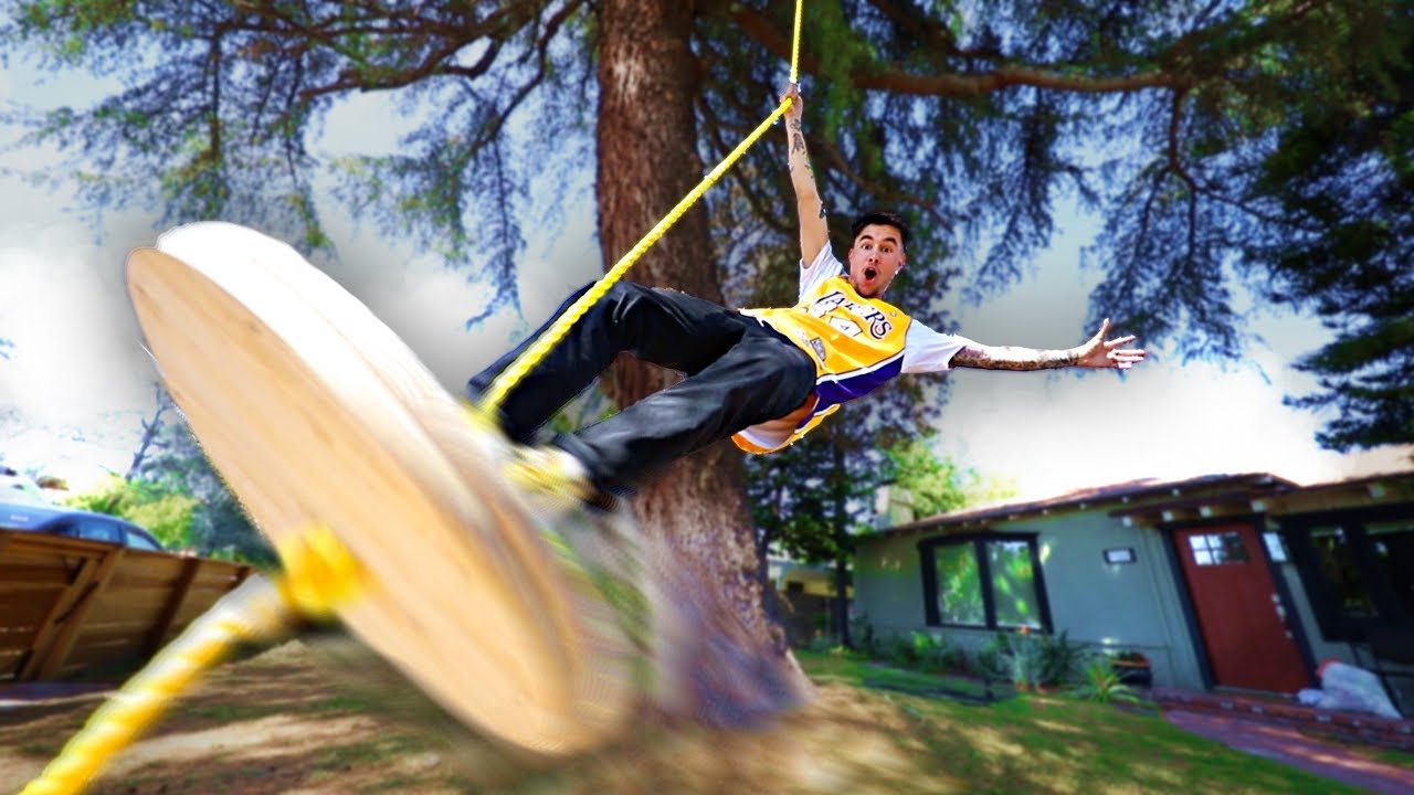 we built a rope swing in my front yard