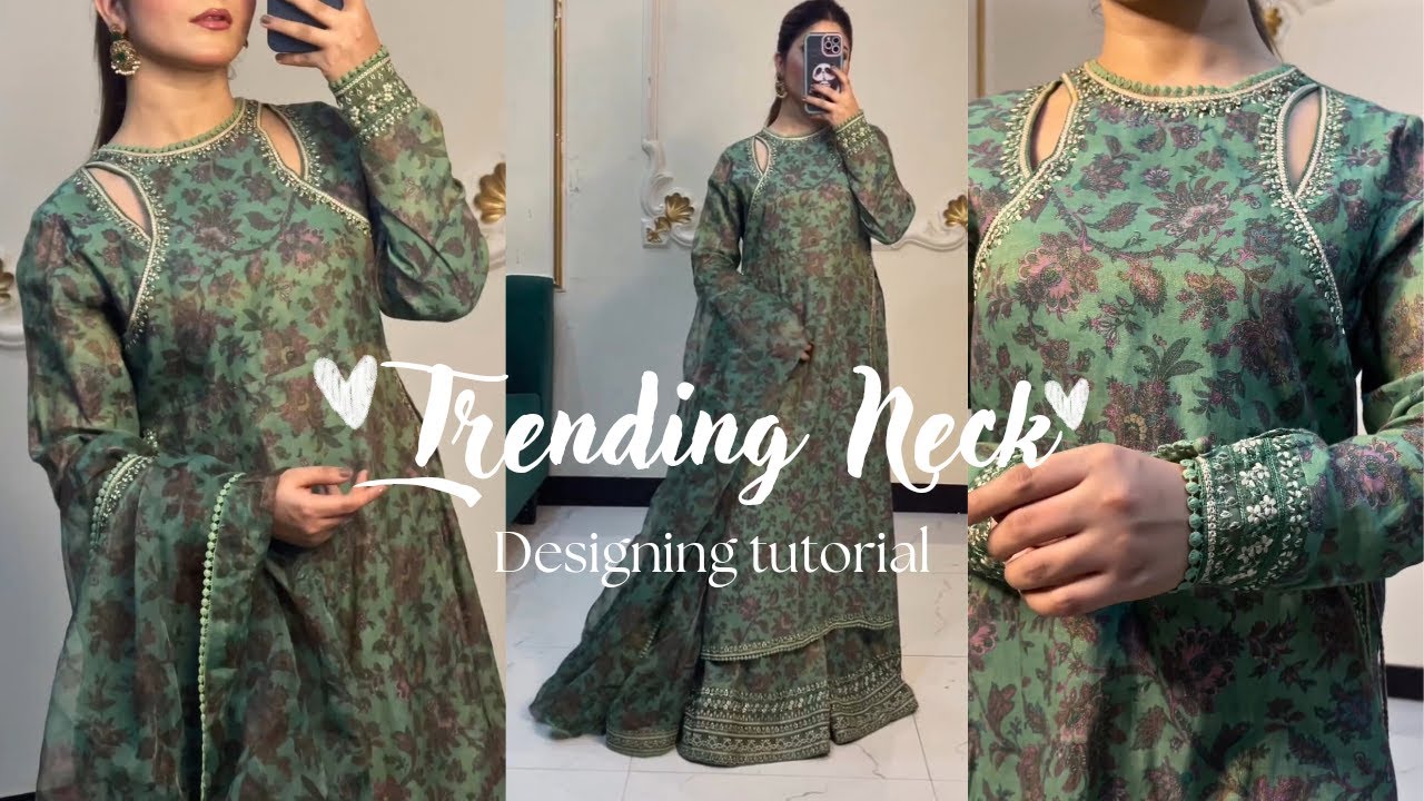 Most trending ✨Neck design cutting and stitching/ Pakistani style suit cutting and stitching