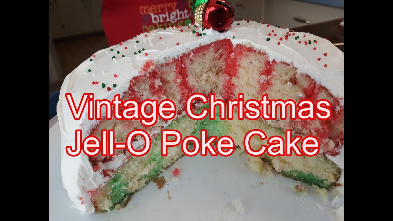Vintage Christmas Jell-O Poke Cake