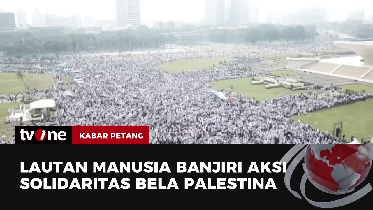 Aksi Solidaritas, Bendera Raksasa Palestina & Indonesia Terbentang di Monas | Kabar Petang tvOne