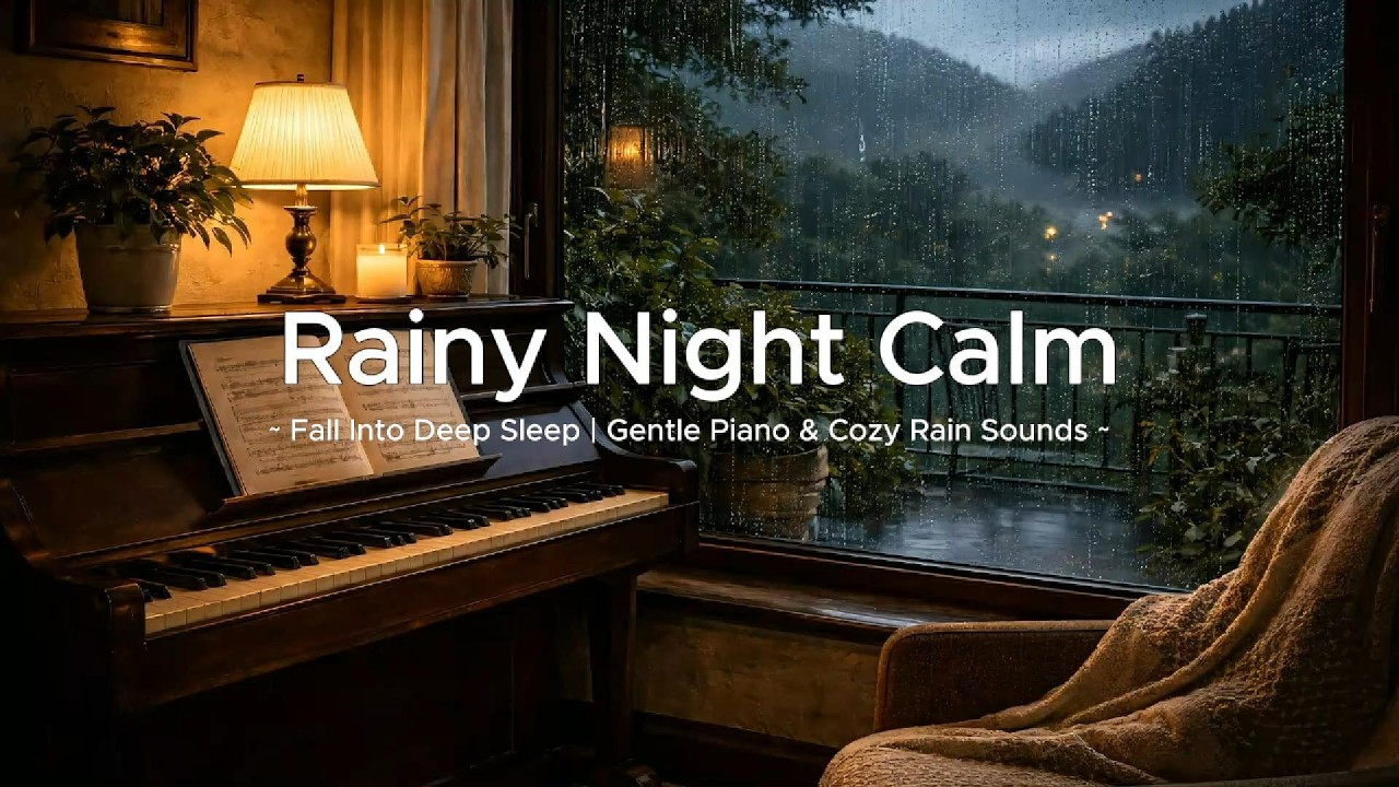 Deep Sleep Music 🌙 Cozy Rain & Gentle Piano for Insomnia, Anxiety & Stress Relief