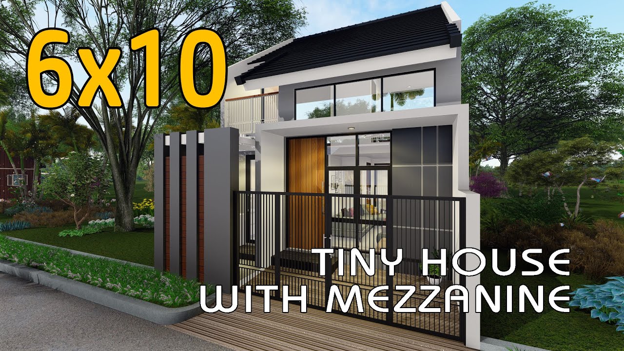 Desain Rumah Mungil, Simple dan Elegant Dengan Mezzanine dilahan 6X10 Meter