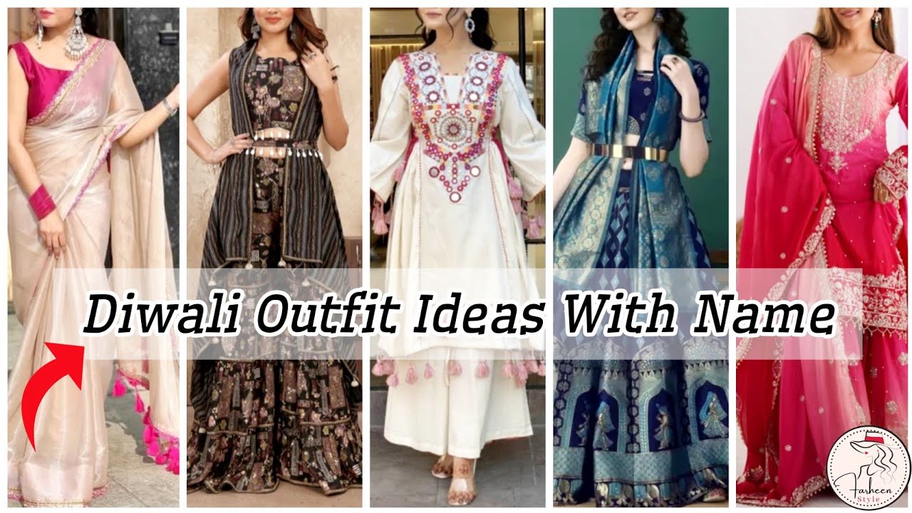 10 Trendy DIWALI Outfit Ideas 2026 With Name/diwali dress designs with name/Diwali dress haul#diwali