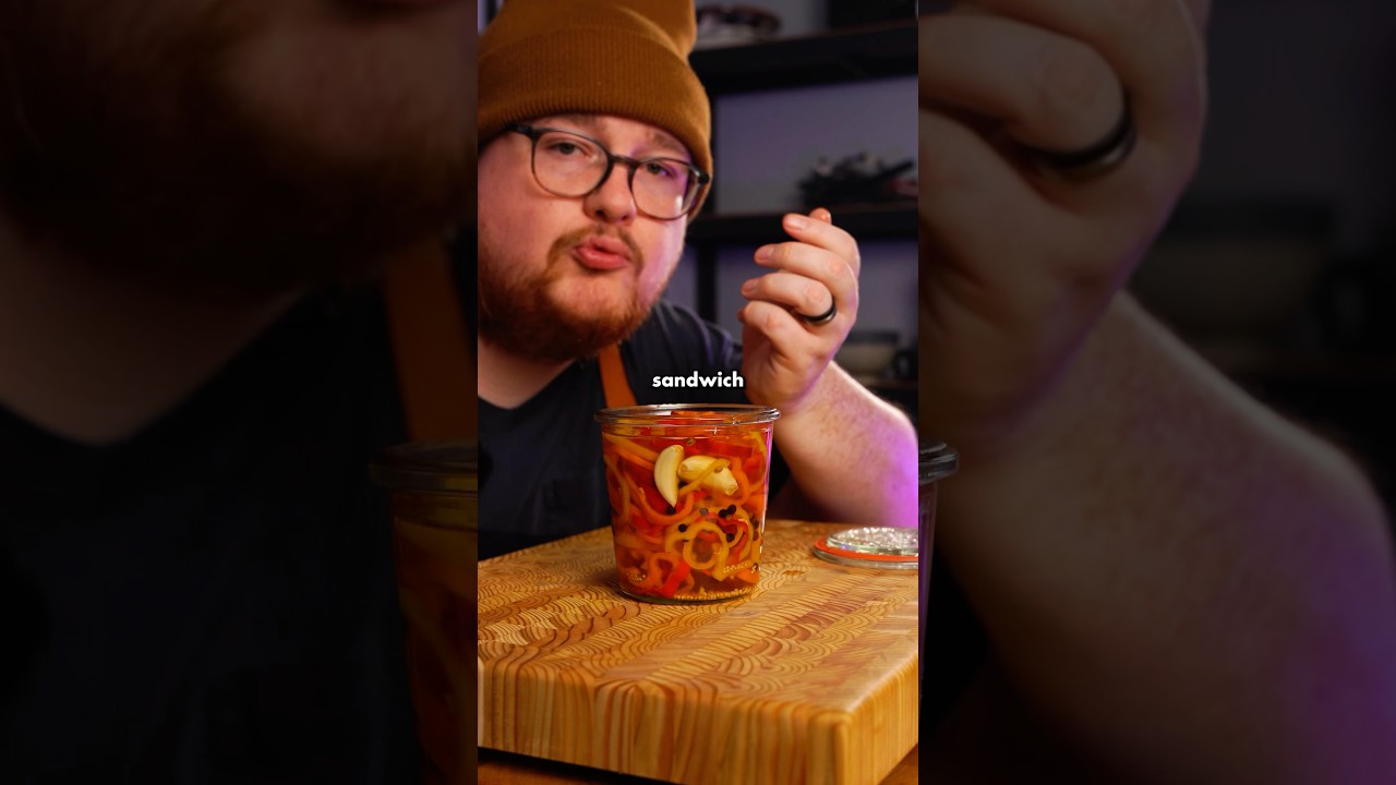 The BEST sandwich topping || Pickled Sweet Peppers #shorts #pickles #peppers
