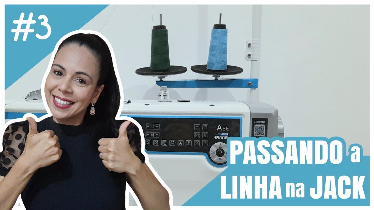 COMO PASSAR A LINHA NA MÁQUINA de costura industrial Jack a5e AMH #maquinadecostura #costura #jack