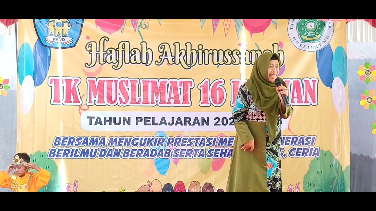 Sambutan dari Ketua Yayasan - Haflah Akhirussanah Tahun 2023 TK Muslimat NU 16