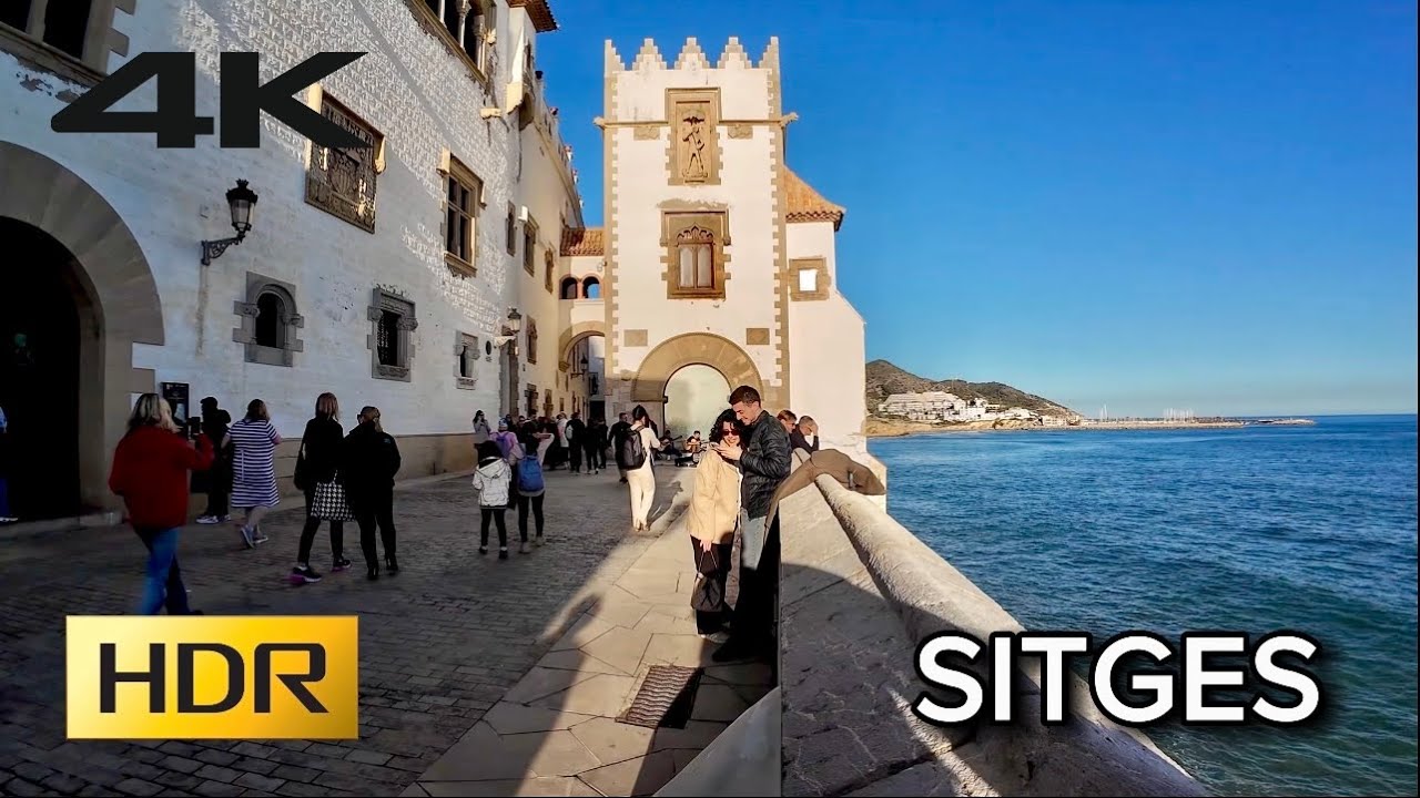 SITGES Barcelona! Caminando por las principales calles! Walk Tour!