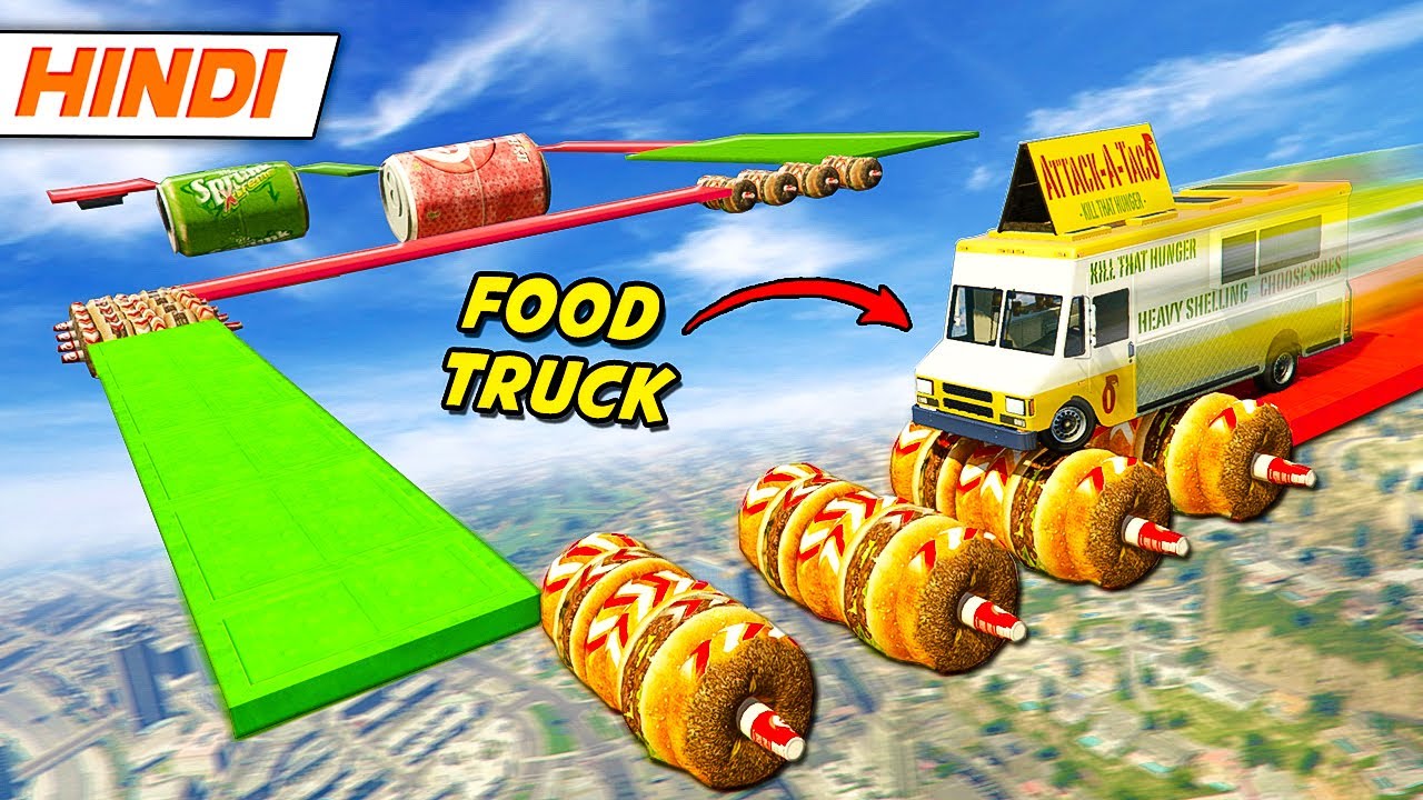 GTA 5: Funny FOOD TRUCK Parkour 😂 | GTA 5 Online Hindi Funny Moments | Saxisam