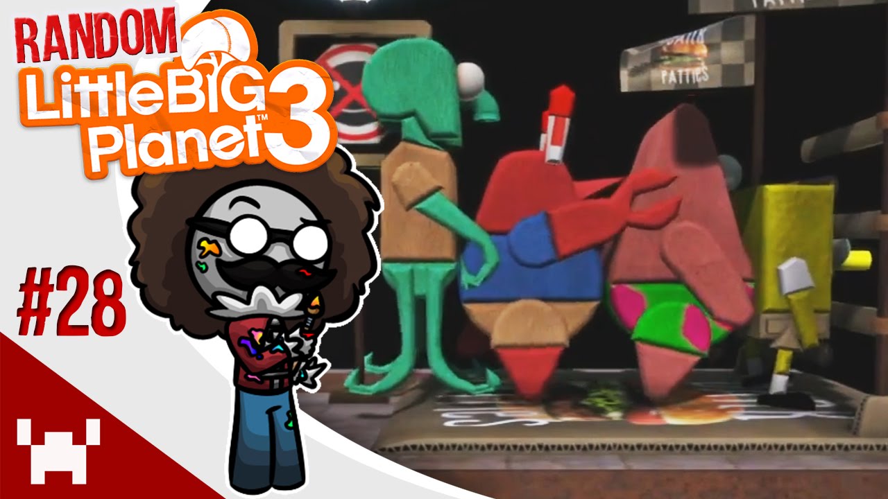 DERPY SPONGEBOB DEATHRUN! - Little Big Planet 3: Random Multiplayer - Ep. 28
