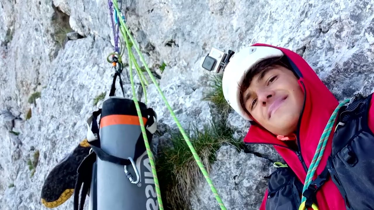 Arrampicata in solitaria (autosicura) - Un giardino per Gianmario, Presolana NORD (salita estiva)