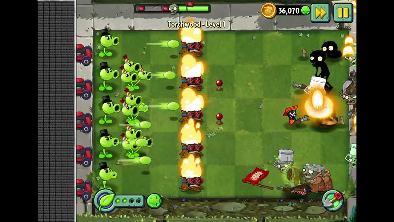 Torchwood Level 1 Plants vs Zombies 2