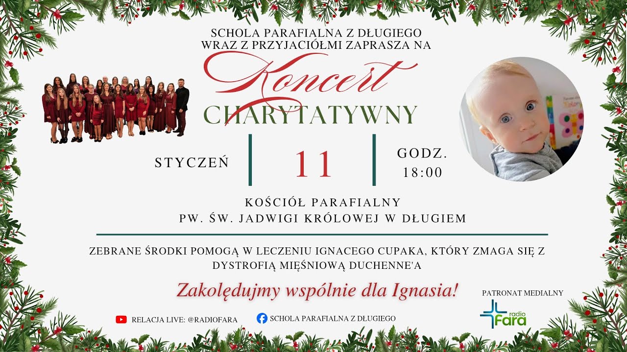 Zakolędujmy wsp&oacute;lnie dla Ignasia - Charytatywny Koncert Kolęd (11 stycznia 2026) #naŻywo