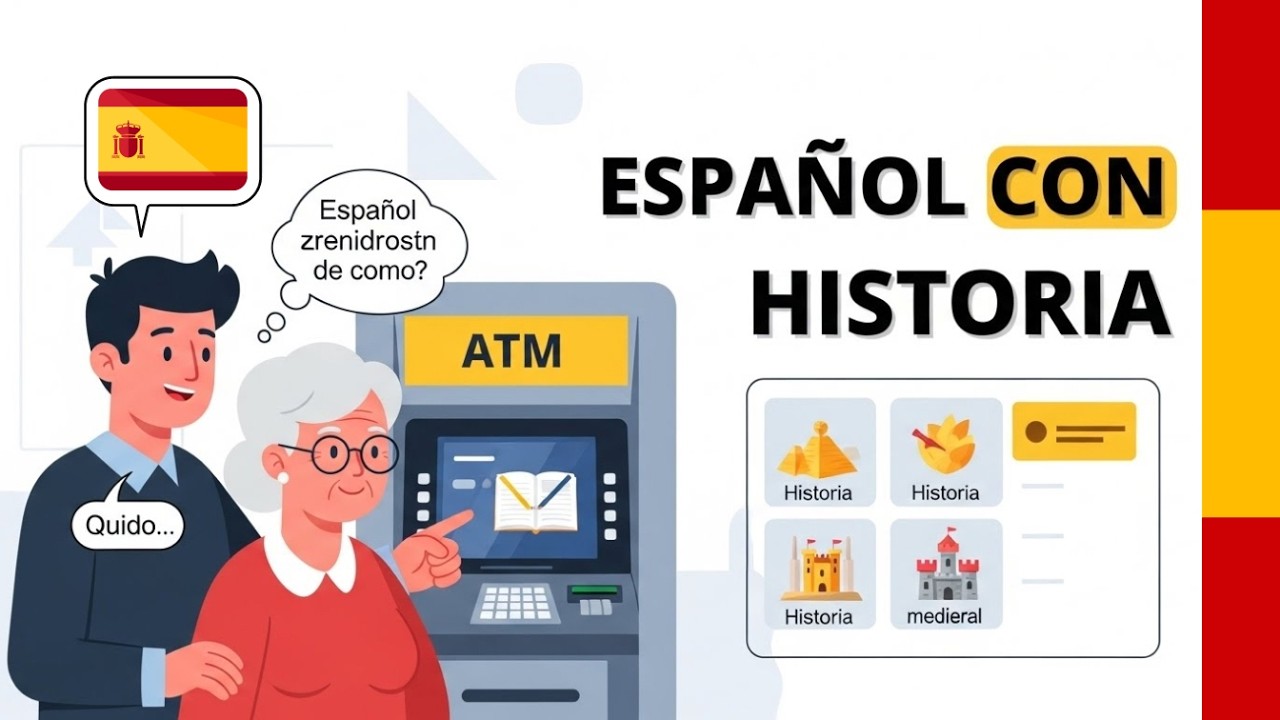 Aprende Español Escuchando - En el Cajero Automático del Banco | Español Práctico