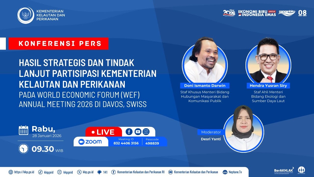 Konferensi Pers Hasil Strategis dan Tindak Lanjut Partisipasi KKP pada World Economic Forum 2026
