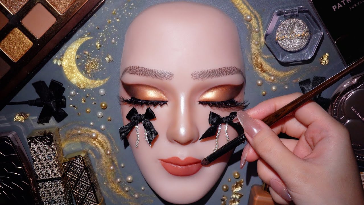 ASMR maquiagem satisfatória (no talking) 🎀 Velvet Ribbon Tears | Relaxante para dormir! #442