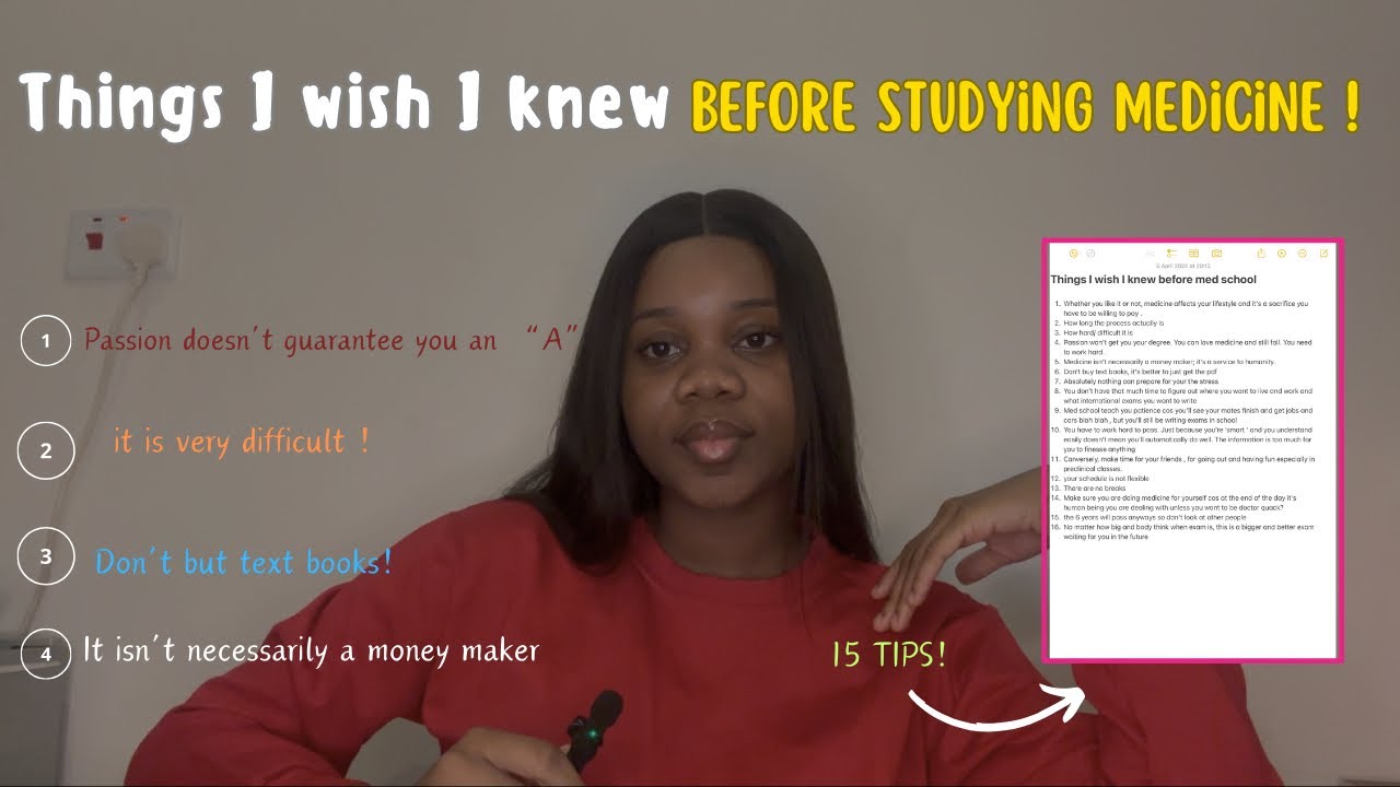 Things I wish I knew before studying medicine| 300L Nile university