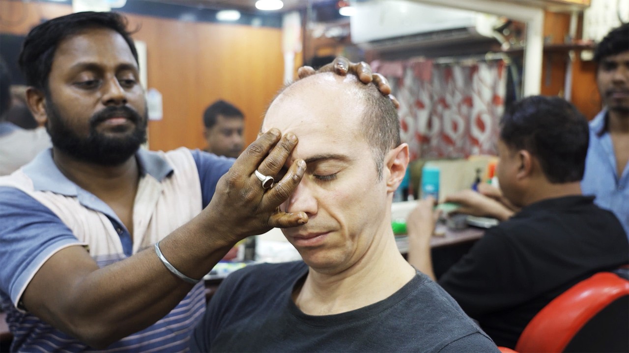 💆‍♂️ Relax in Kolkata | ASMR Head & Neck Massage in an Indian Barbershop