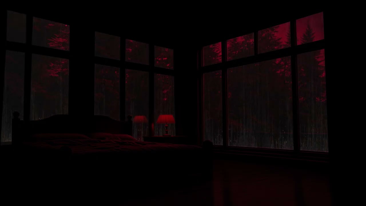Lluvia de Medianoche en una Habitación Oscura con Sonido Relajante para Dormir