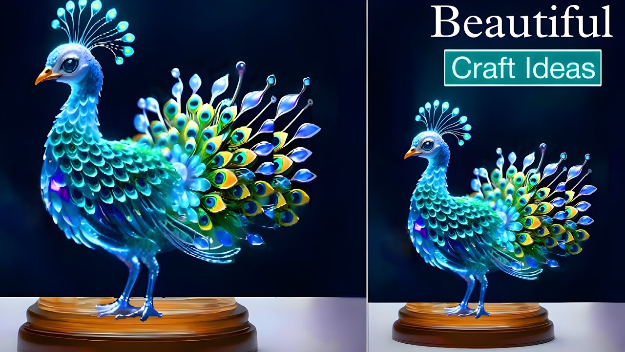 Easy Plastic Bottle Craft Ideas | Best Out Of Waste | Fake Glass Looking Peacock 😍💛