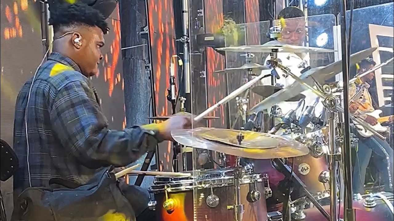 Bassist and Drummer Set the Atmosphere.