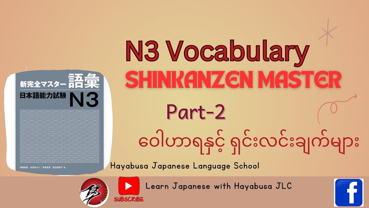 N3 vocabulary part (2), N3 goi, shinkanzen master