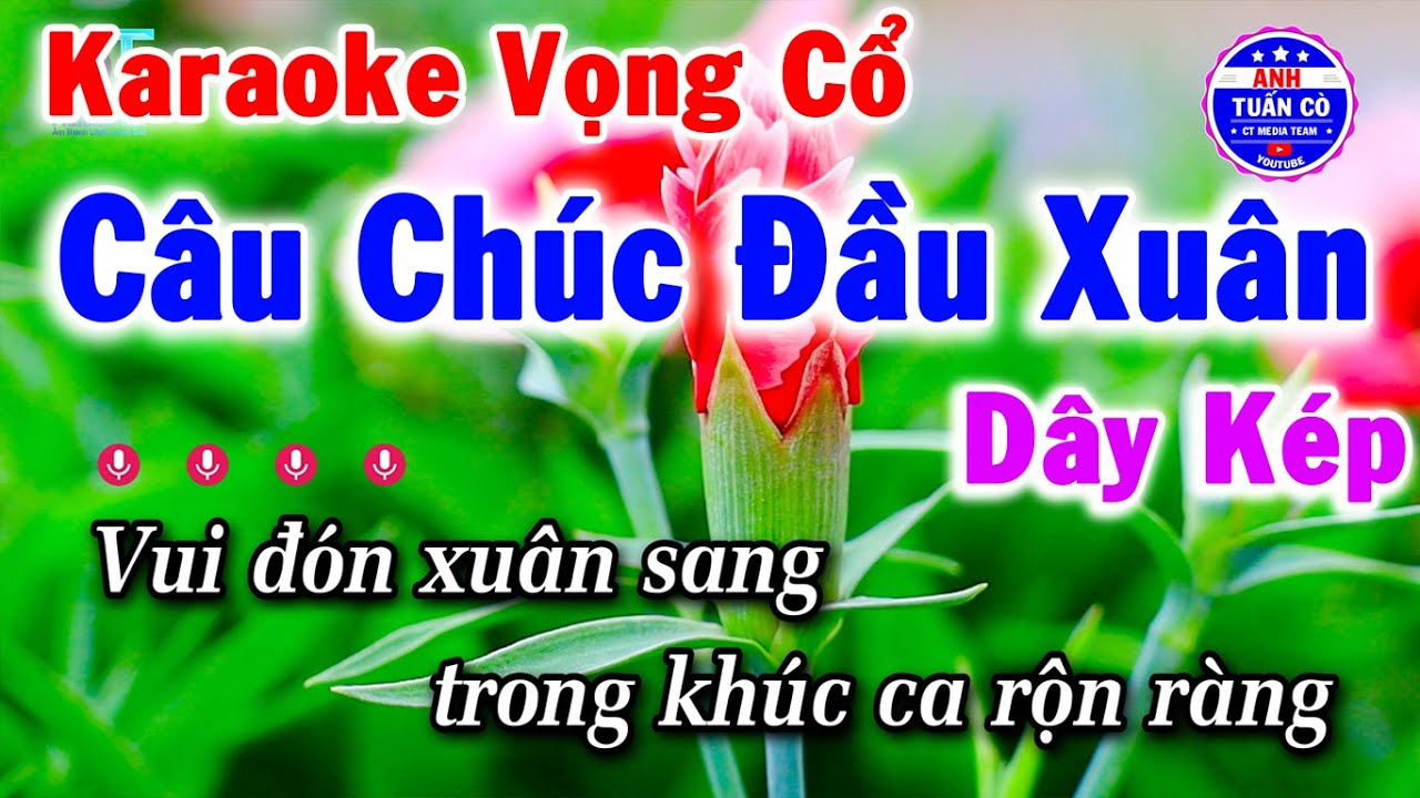 Karaoke Vọng Cổ Câu Chúc Đầu Xuân Dây Kép || Anh Tuấn Cò