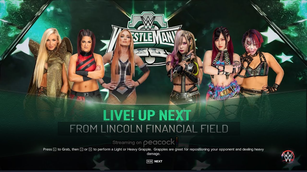 WWE 2K23 | Bayley + Becky Lynch + Charlotte Flair Vs Iyo Sky + Kairi Sane + Asuka | WrestleMania 40