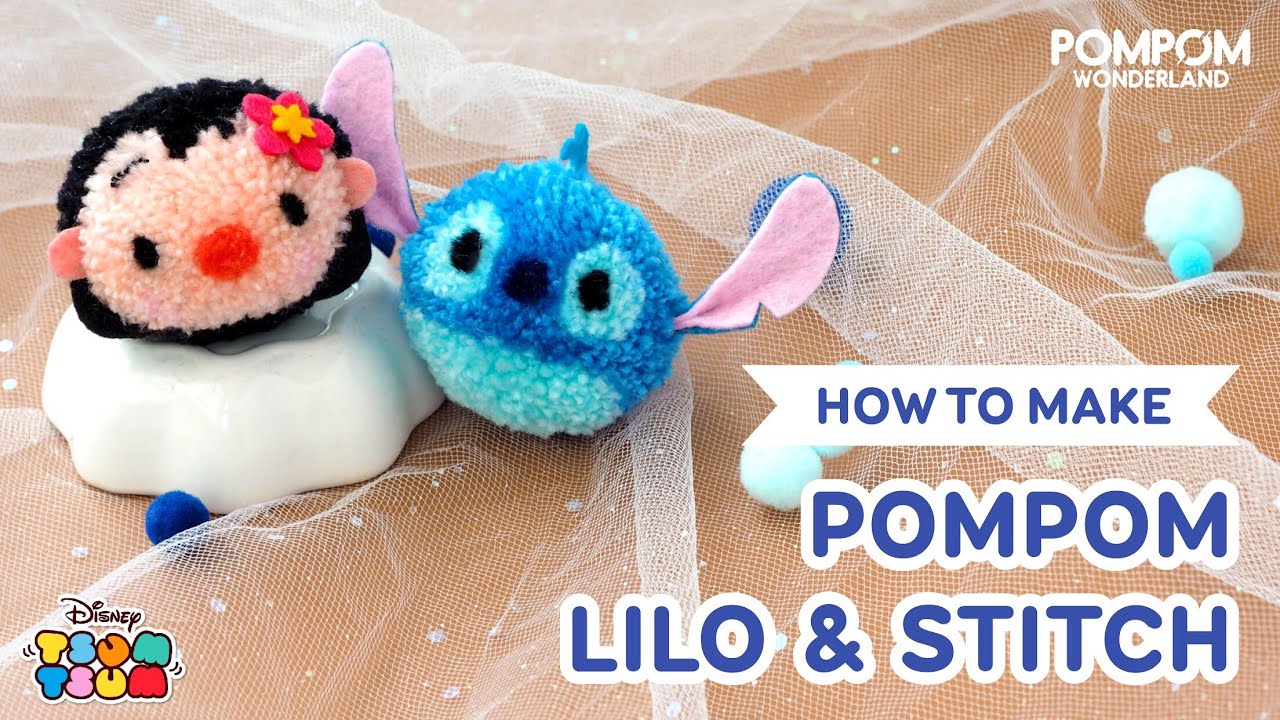 DIY Tutorial - How to Make Pompom Lilo & Stitch - ポンポンの作り方 - Hướng dẫn làm pompom Lilo & Stitch