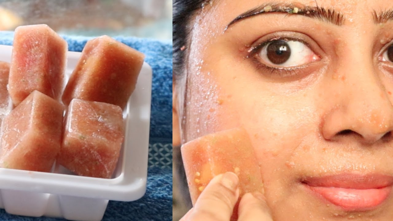 Skin Lightening TOMATO CUCUMBER Ice Cubes to Get Fresh Looks