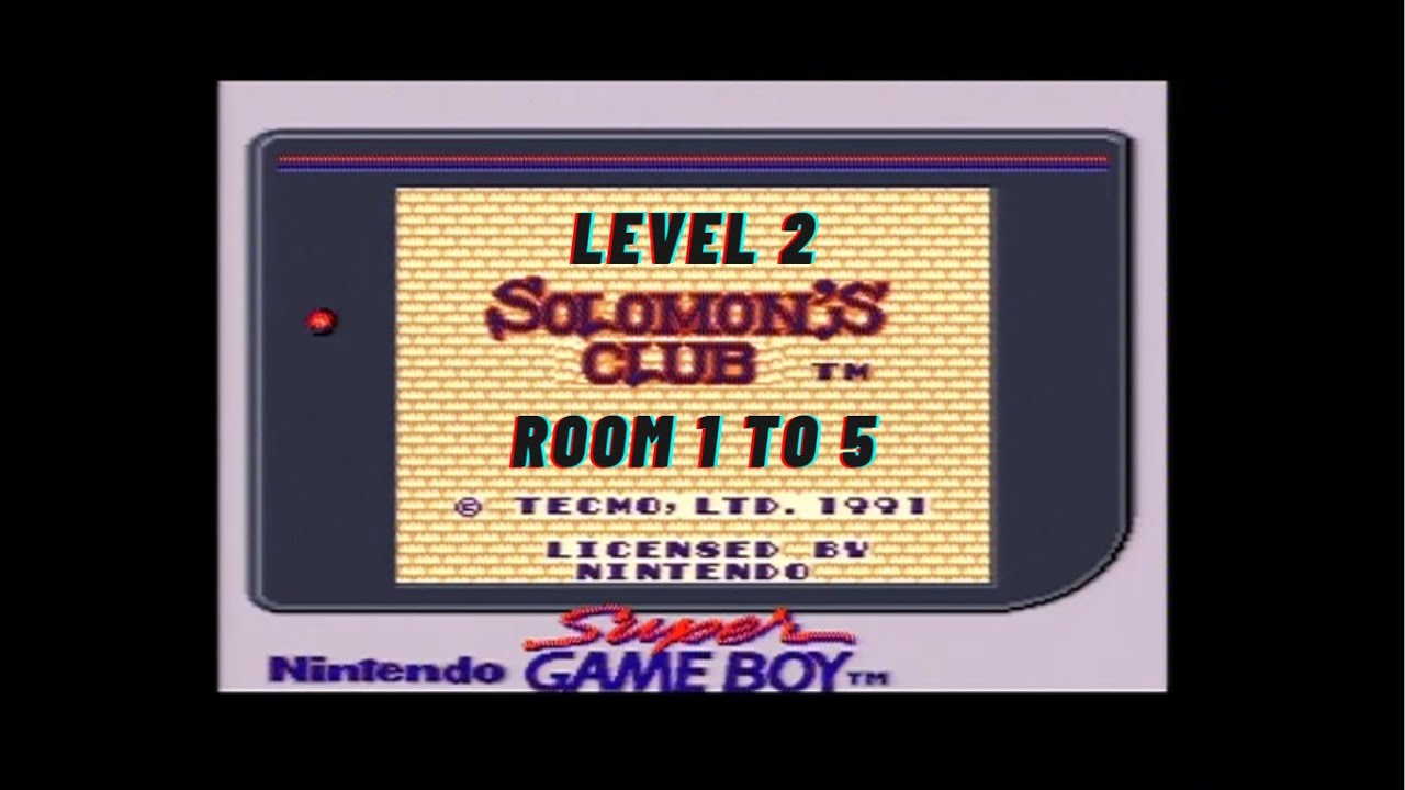 Solomon's Club - Level 2 (Room 1 to 5) - Walkethrough - GameBoy (1991)