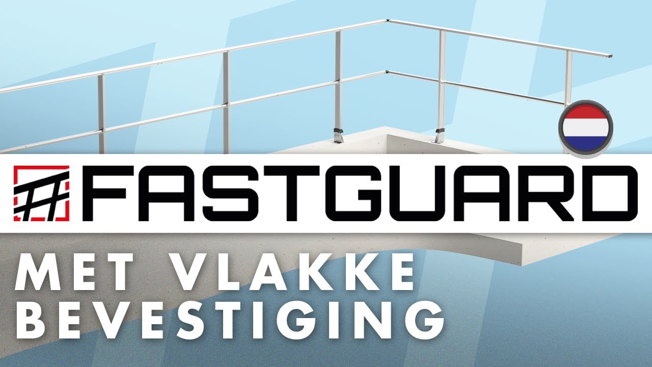 FASTGUARD MET VLAKKE BEVESTIGING &ndash; Aluminium leuning voor montage op het dakoppervlak