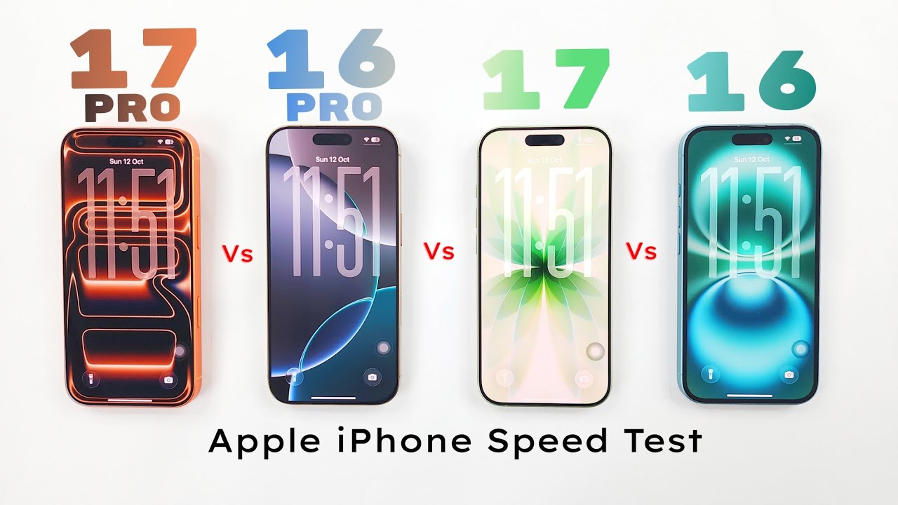 iPhone 17 Pro vs 16 Pro vs iPhone 17 vs iPhone 16 - SPEED TEST!