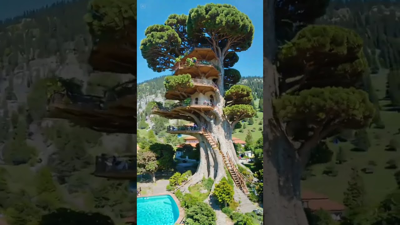 Treehouse Hotel  Fresh Air and Beautiful environment Purifying #shorts #viralvideo #travel #beautifu