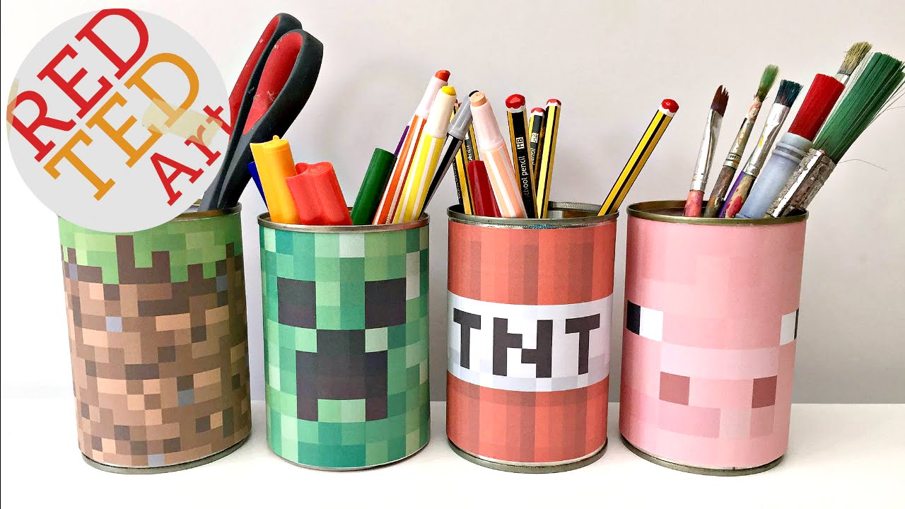 Minecraft Craft EASY Desktidy (Great Recycled DIY too!)