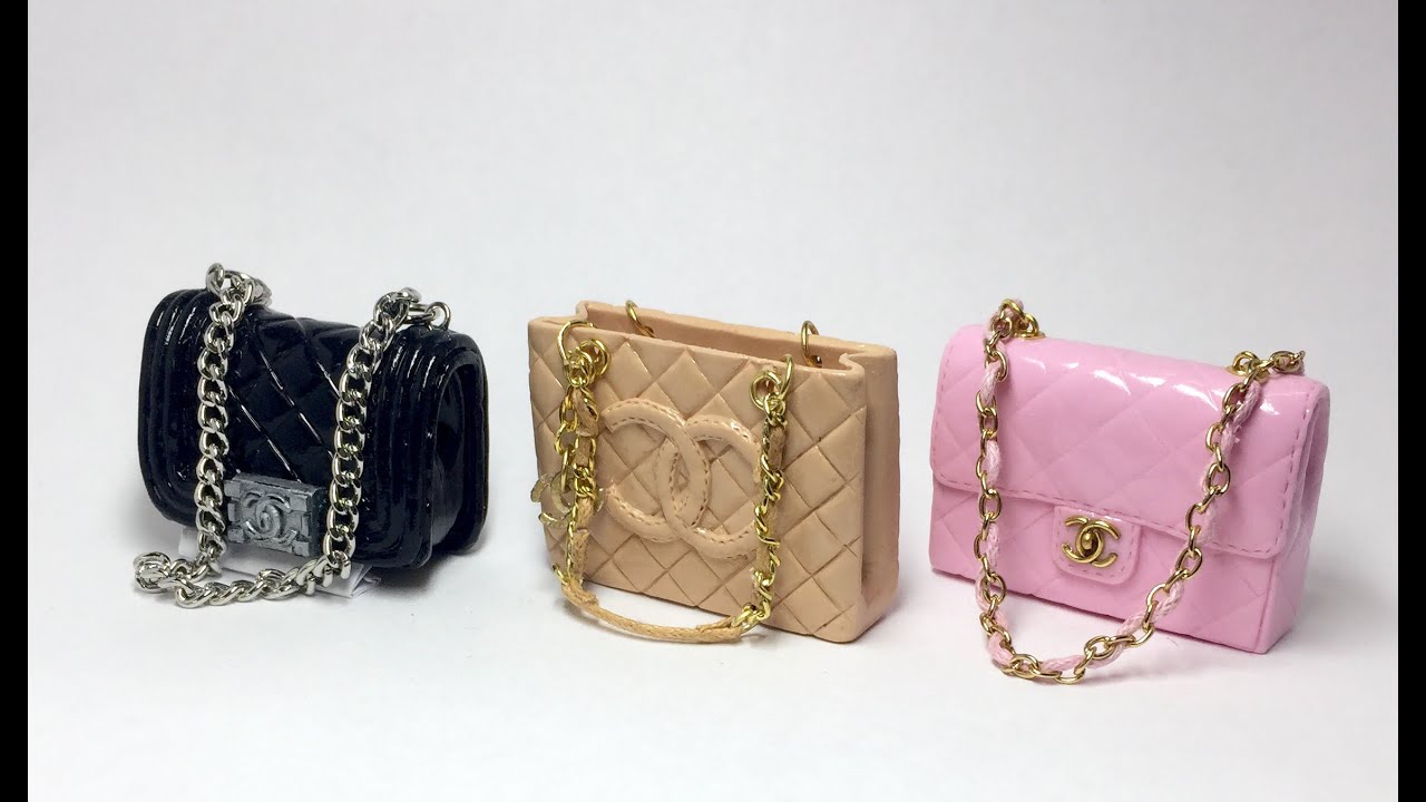 Miniature Chanel Bag(Grand Shopping)/Polymer Clay Tutorial 폴리머클레이로 미니어쳐 샤넬가방 만들기