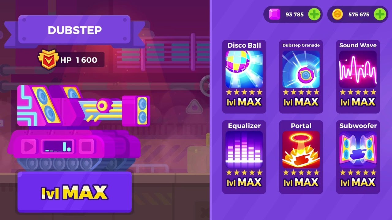 Tank Stars Gameplay | DUBSTEP MAX Level