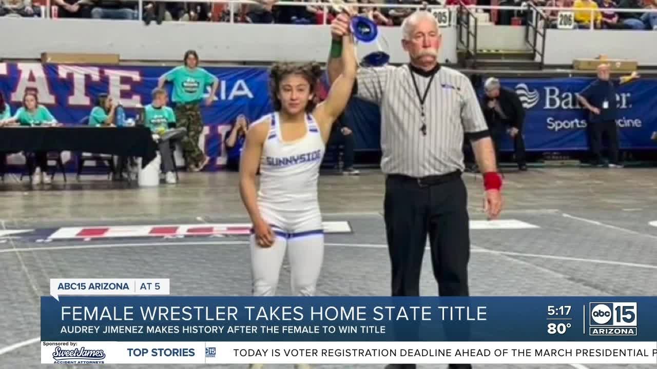 Tucson teen makes history as first girl to earn Arizona wrestling title