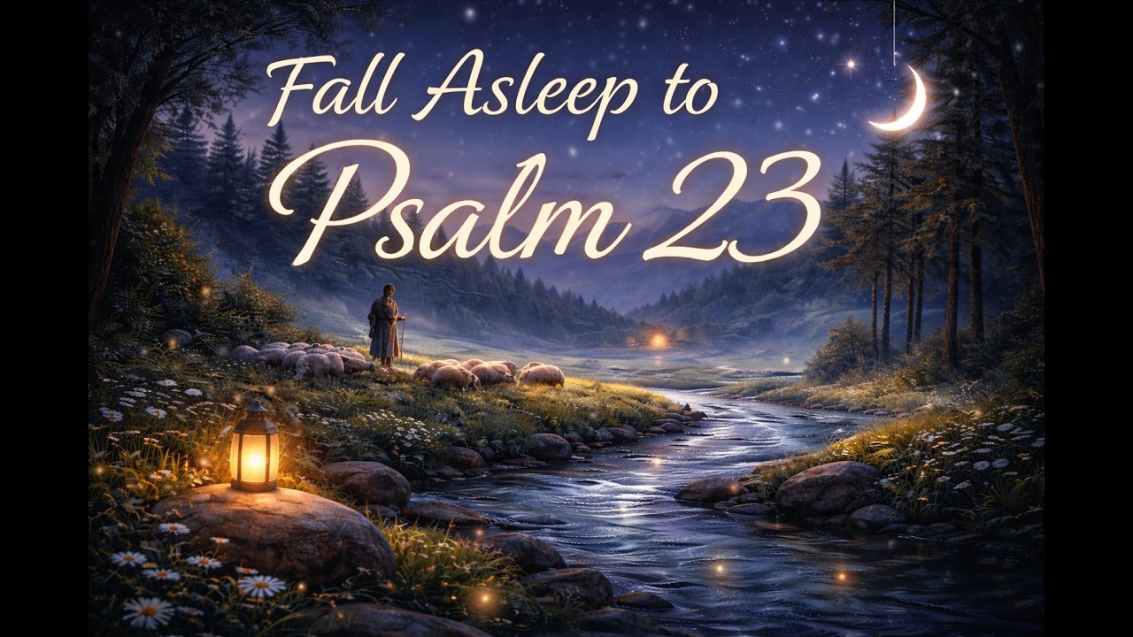 Psalm 23 for Sleep 🌙 Bible Reading with Soothing Music | Christian Night Prayer & Peace