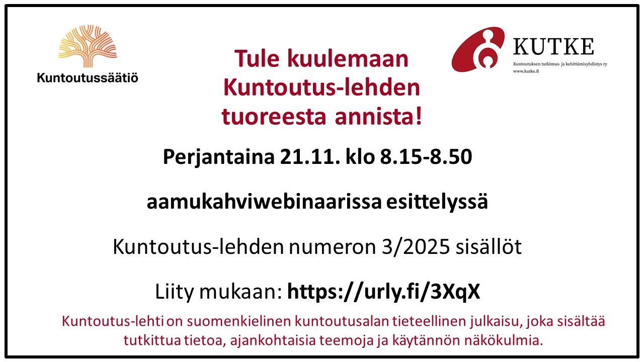 2. Kuntoutus-lehden aamukahviwebinaari – 21.11.2025