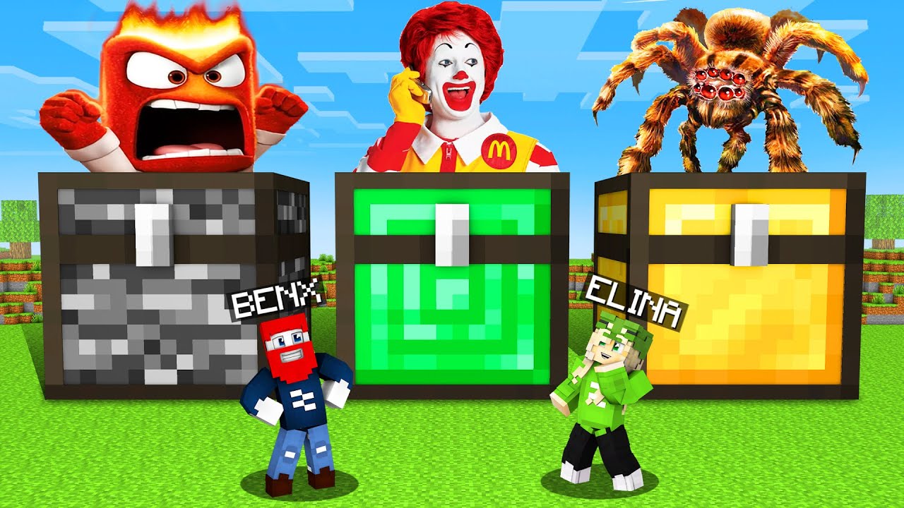 WÄHLE nicht die FALSCHE KISTE (McDonald´s, Alles steht Kopf, Spinnen) in Minecraft
