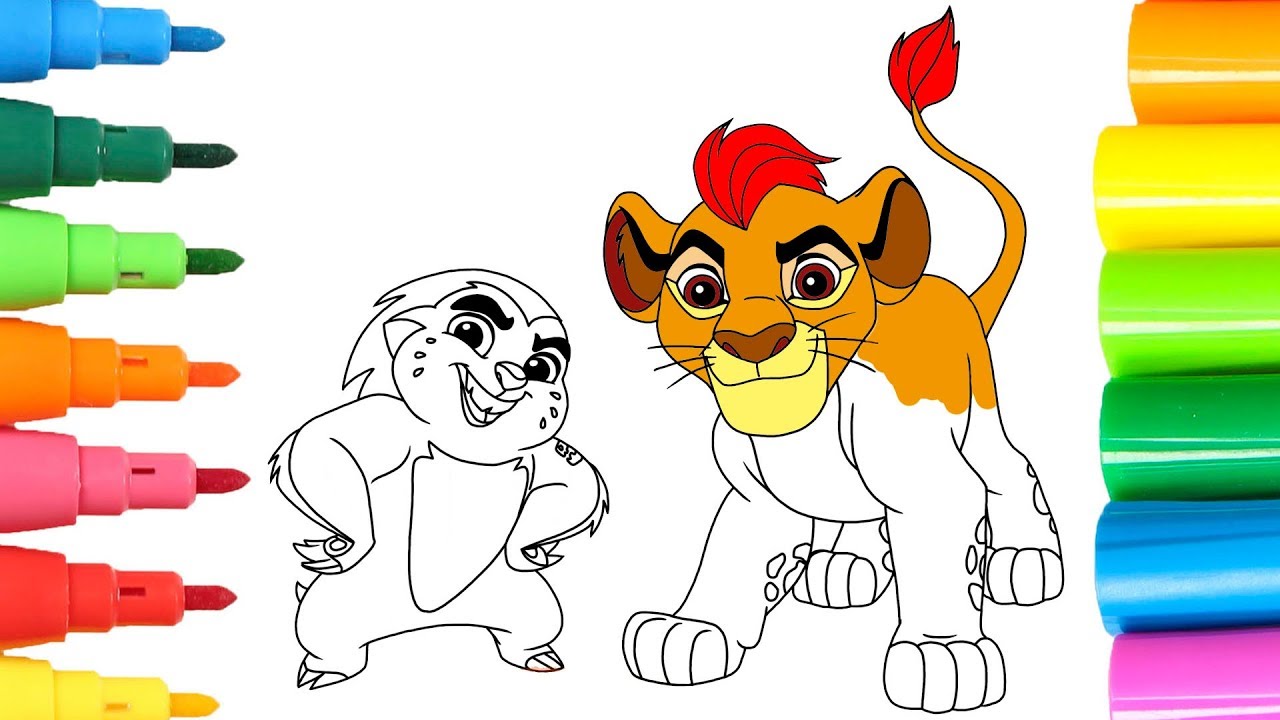 🎨 LA GUARDIA DEL LEÓN 🎨 Dibujamos y coloreamos a KION y BUNGA de Disney Junior