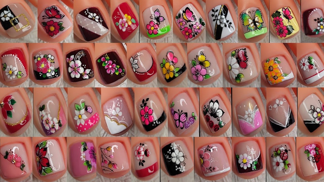 40+ RECOPILACIÓN DE MODELOS DE UÑAS VARIADOS |  Diseños de uñas 💅 🦶😍