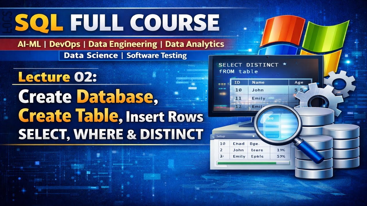 Lecture 02: SQL Full Course 2026 | Learn SQL From Beginner to Advanced | Zero to Hero | SQL Tutorial