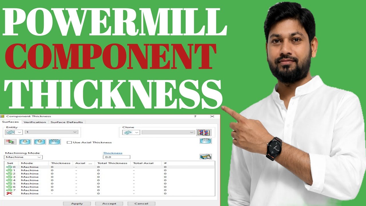 POWERMILL ME COMPONENT THICKNESS KA USE KAISE KAREN ||HOW TO USE COMPONENT THICKNESS IN DELCAM?