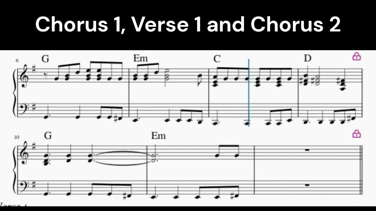 Last Kiss by Pearl Jam - Intermediate Piano Sheet Music v1