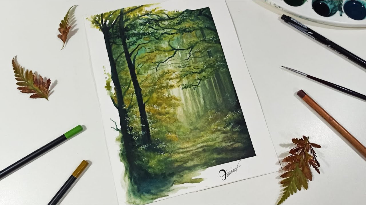 Speed Drawing - MAGIC FOREST ( Aquarela /Watercolor Speedpaint )