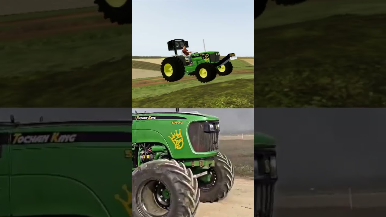 join dear #tractor stunt Vs fs20 game modify John Deere tractor 🚜 #fs20 Indian tractor