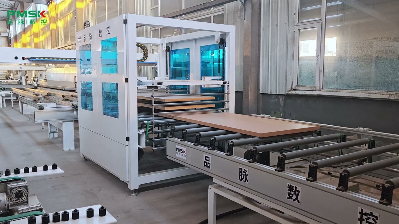 PMSK wood door automatic production line for hinges&door lock holes.